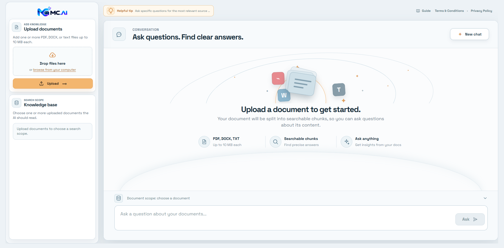 MC.AI document assistant preview